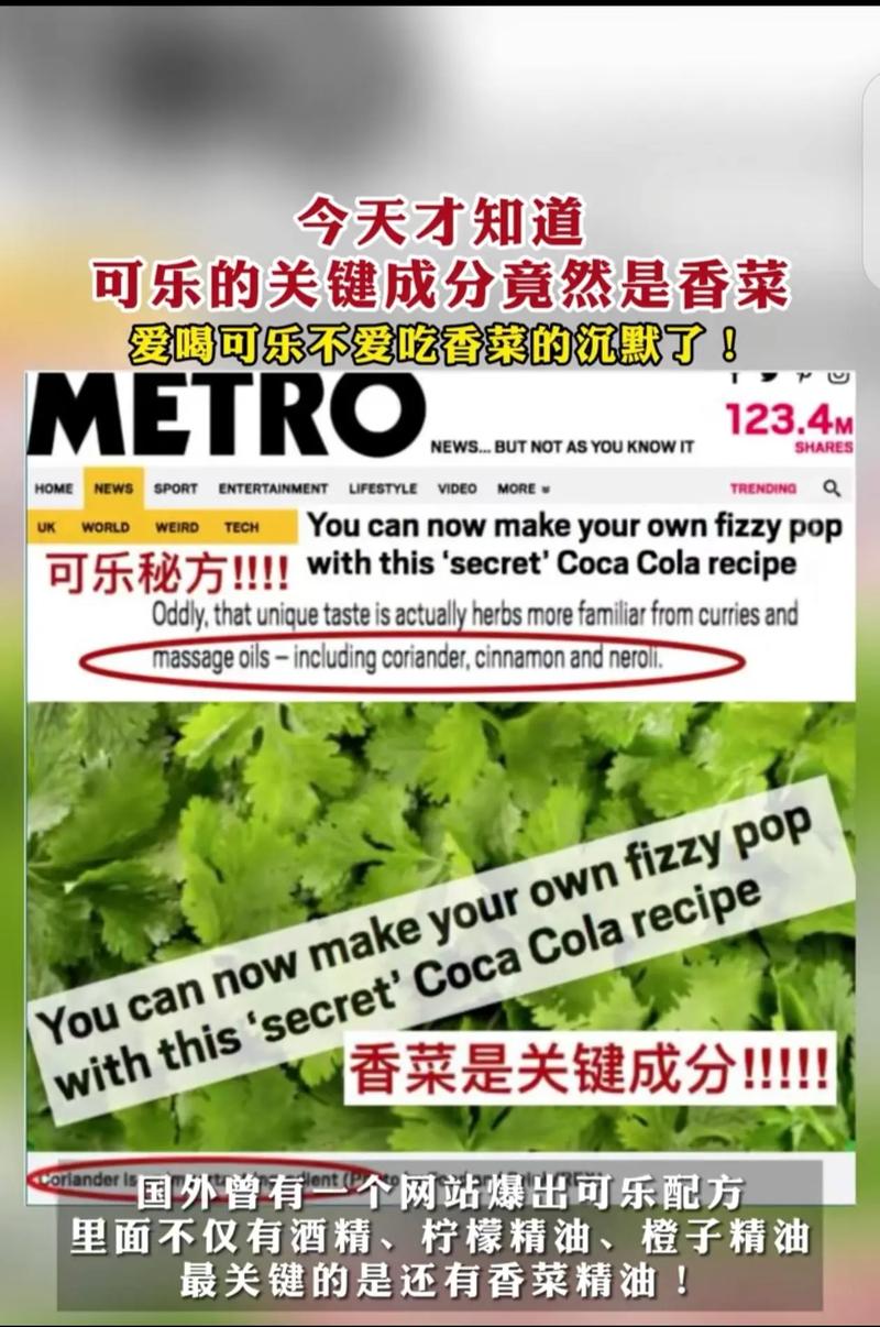 可樂裡面有香菜嗎