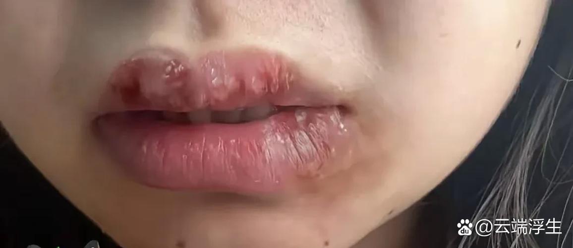 嘴巴破好幾個洞