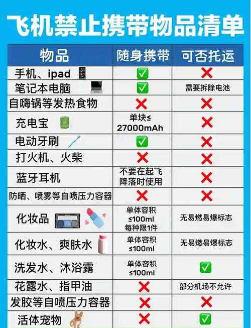 飛機上禁止帶什麼