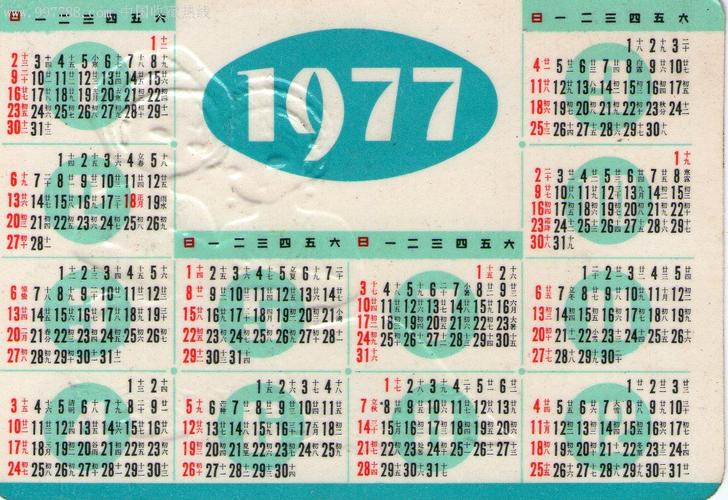 1977是農曆什麼年