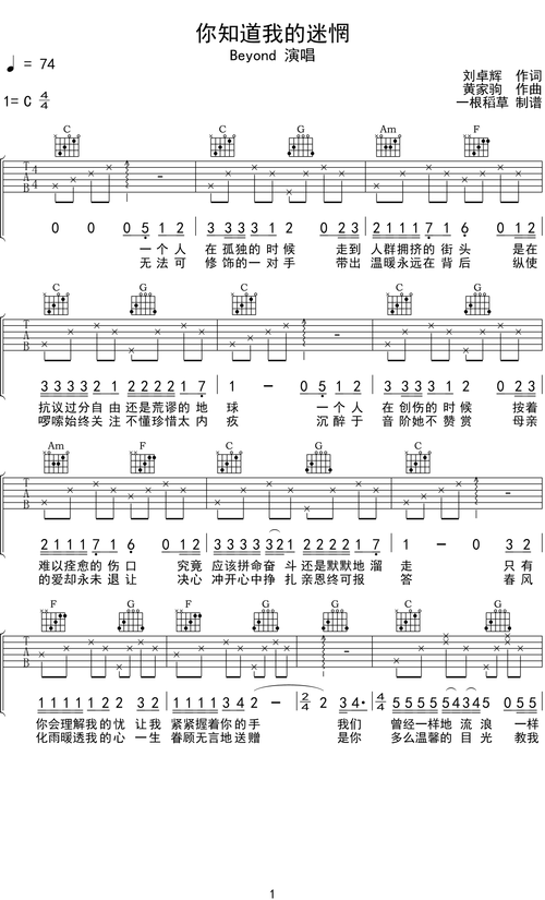 你不知道的事吉他譜